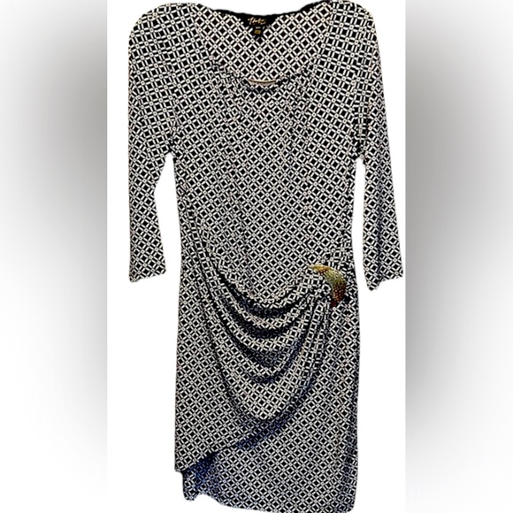 Cute and comfortable Thalia Sodi dress. Navy and White with gold embellishments. - Picture 1 of 4